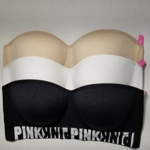 2 Pink Wireless & Strapless Push-up Bra
